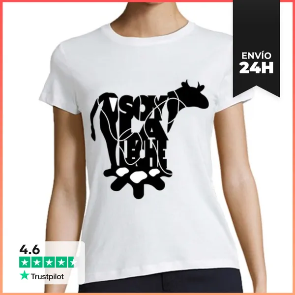 Camiseta Mujer Clásica Soy La Leche Camiseta Vaca Esp N