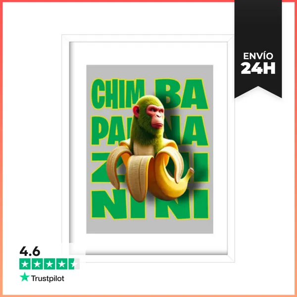 Cuadro Con Marco Vertical Chimpanzini Bananini LaTostadora