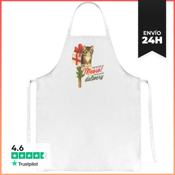 Delantal YOUVE GOT MEOW SPECIAL HOLIDAY DELIVERY XMAS LaTostadora