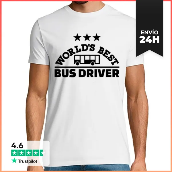 Camiseta Hombre Clásica Mejor Conductor Del Autobús Del Mundo