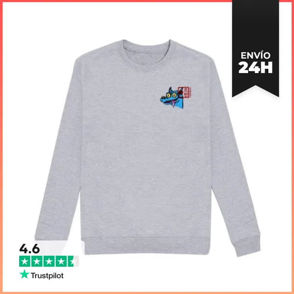 Sudadera Unisex Perro Azul Logo Sudadera Sin Capucha Unisex