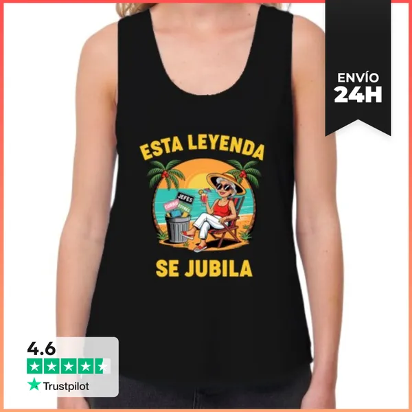 Camiseta Mujer Sin Mangas, Loose Fit Estoy Jubilada Fiesta De