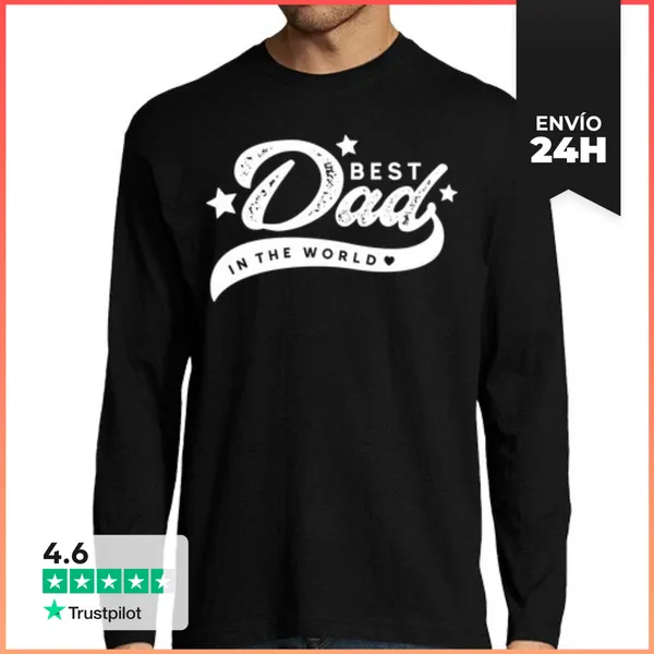 Camiseta Hombre Manga Larga BEST DAD IN THE WORLD LaTostadora