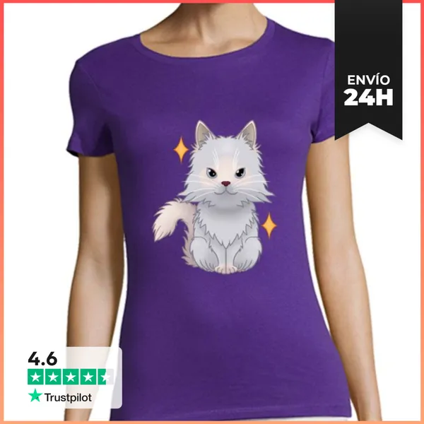 Camiseta Mujer Clásica Ragdoll Lilac Mitted LaTostadora