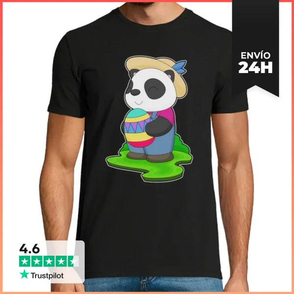 Camiseta Hombre Clásica Panda Granjero De Pascua LaTostadora