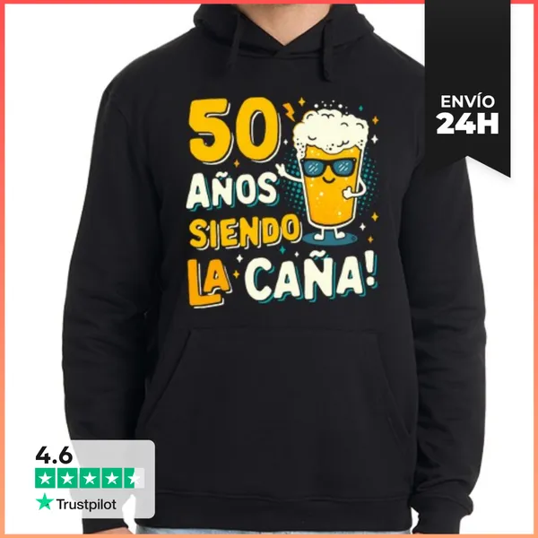 Sudadera Unisex Con Capucha 50 Años Siendo La Caña LaTostadora