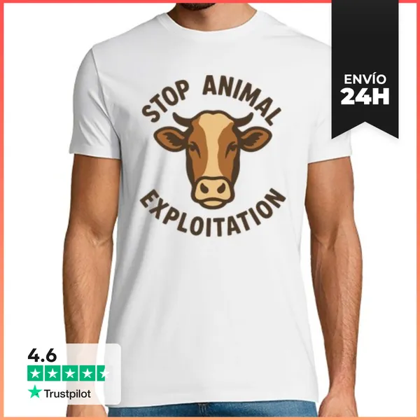 Camiseta Hombre Clásica Stop Animal Exploitation LaTostadora