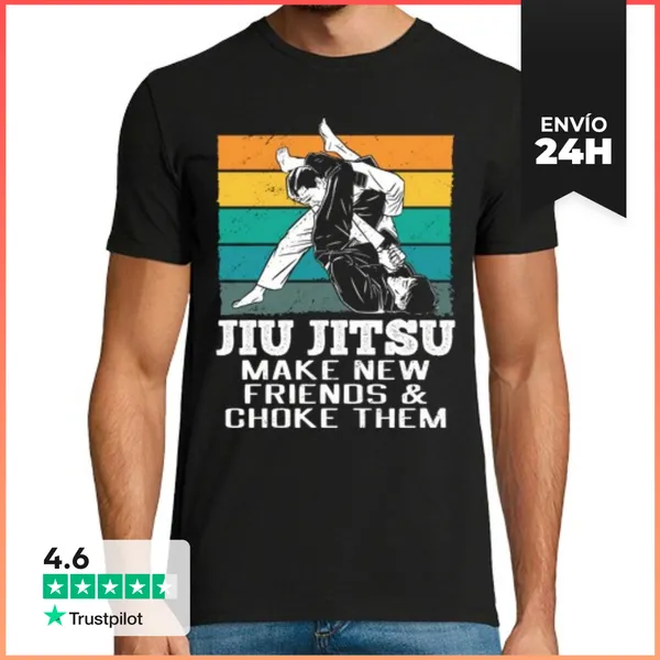 Camiseta Hombre Clásica Divertido Lucha Jiu Jitsu Brasileño Bjj