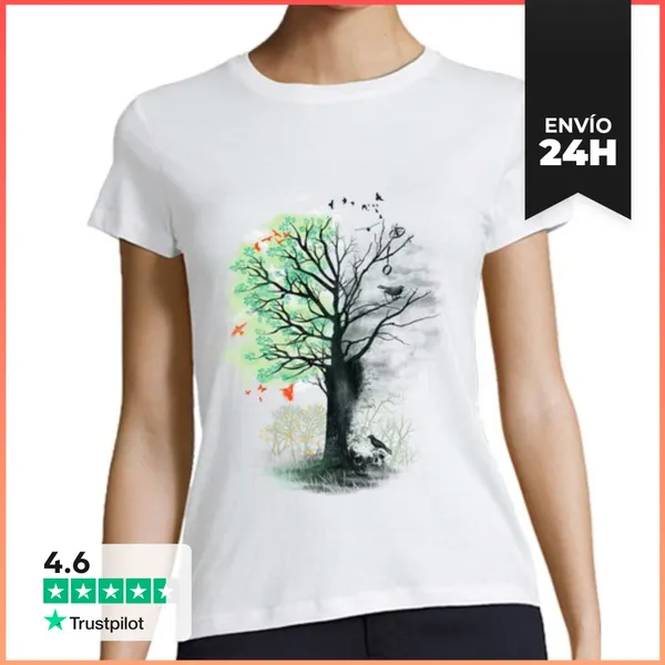 Camiseta Mujer Clásica Que Aman A La Muerte Del Paisaje