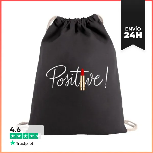 Mochila Saco Con Cuerdas Diseño De Lápiz Labial Positivo