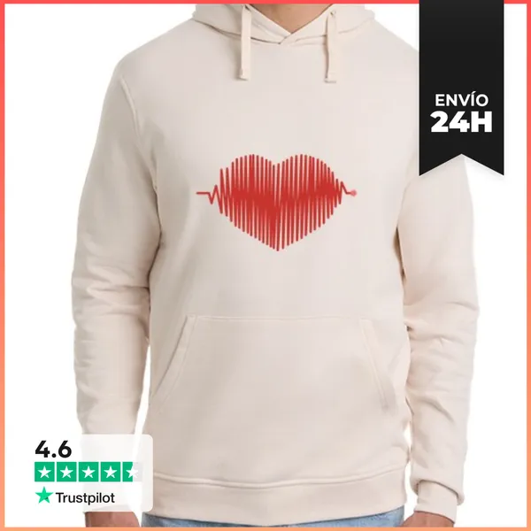 Sudadera Unisex Con Capucha Corazón LaTostadora