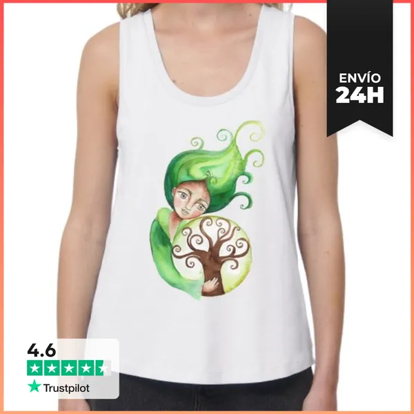 Camiseta Mujer Sin Mangas, Loose Fit Espíritu Tierra Mujer