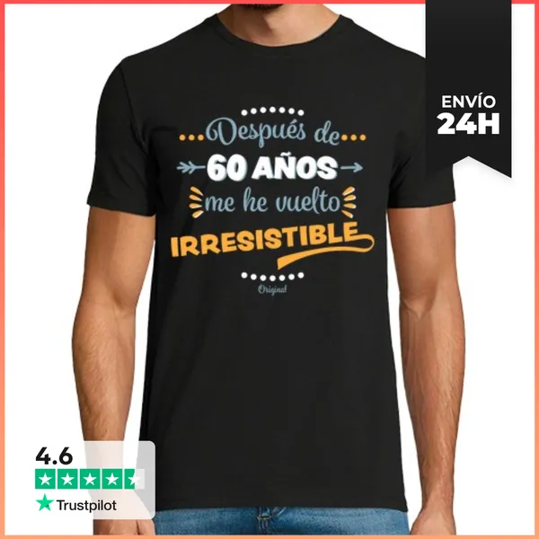 Camiseta Hombre Clásica 60 Años Irresistible LaTostadora