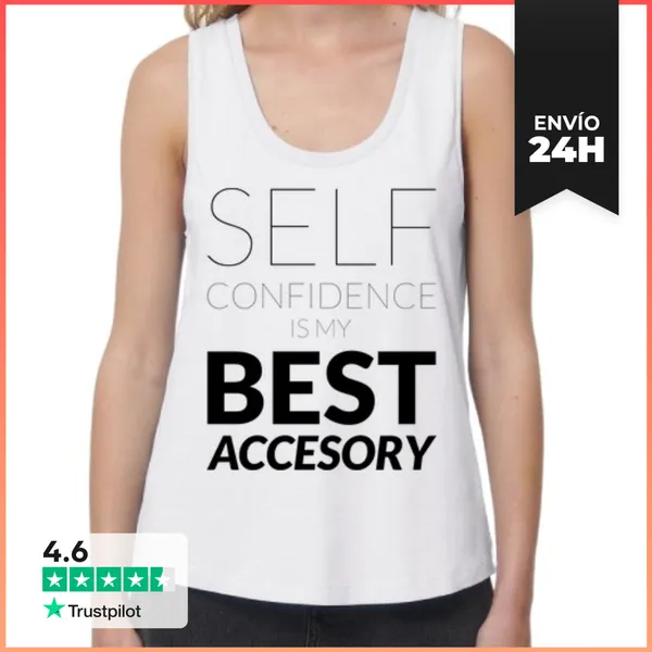 Camiseta Mujer Sin Mangas, Loose Fit Confianza En Uno Mismo