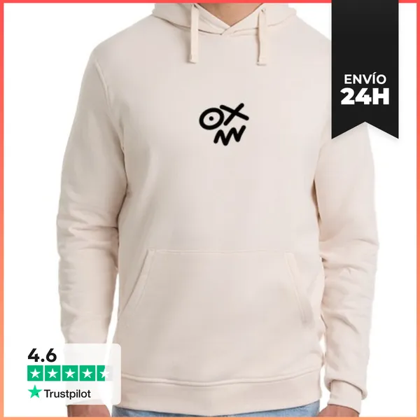 Sudadera Unisex Con Capucha OX Design 2 Negro LaTostadora