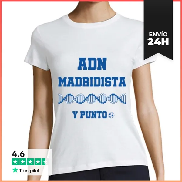 Camiseta Mujer Clásica Adn Madridista Y Punto LaTostadora