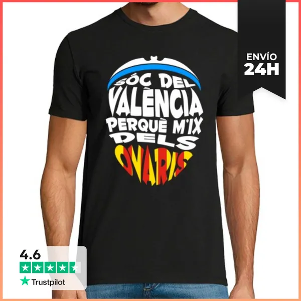 Camiseta Hombre Clásica Sóc Del València Perquè M'ix Dels Ovari
