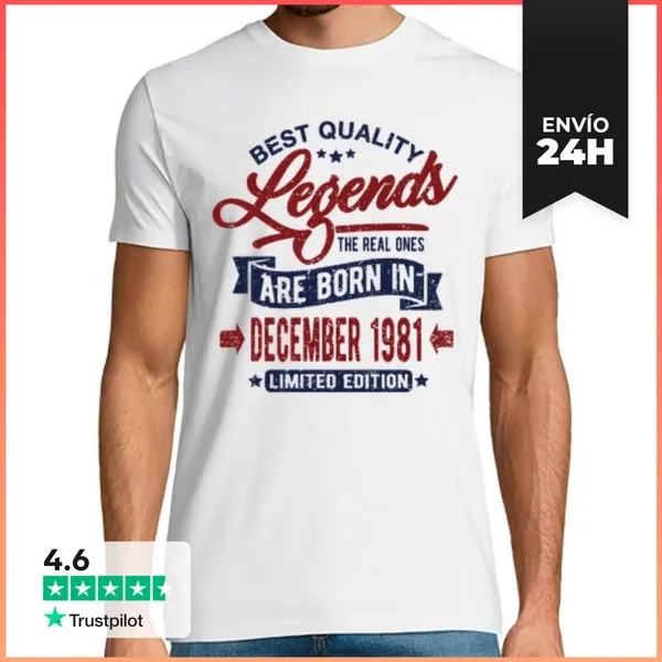 Camiseta Hombre Clásica Leyendas Diciembre 1981 LaTostadora