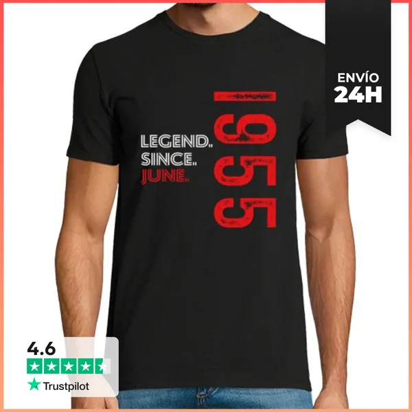 Camiseta Hombre Clásica Leyenda Desde Junio 1955 LaTostadora
