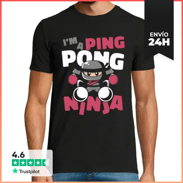 Camiseta Hombre Clásica Soy Un Ping Pong Pelotas Ninja Tenis De