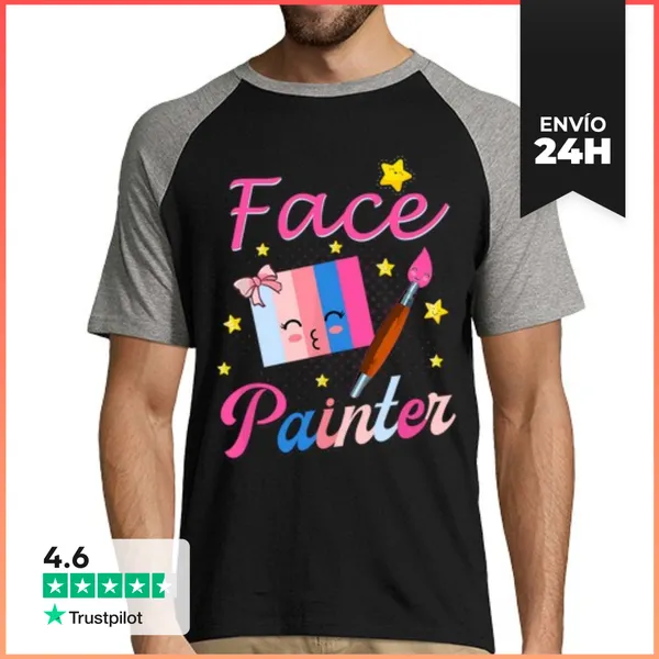 Camiseta Hombre, Estilo Béisbol Pintor De Caras Para Artista De