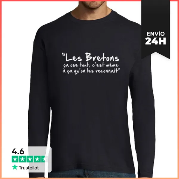 Camiseta Hombre Manga Larga Bretaña Que Se Atreve Todo, Se Trata