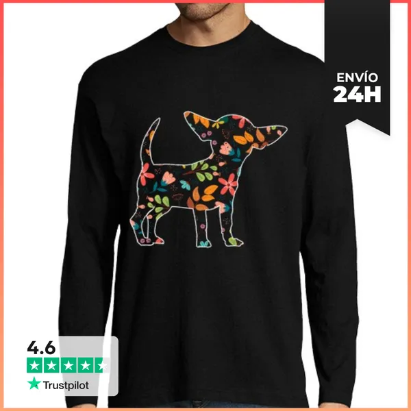Camiseta Hombre Manga Larga Raza De Perro Amante De Los Animales