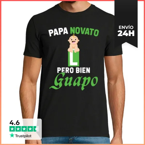 Camiseta Hombre Clásica Papá Novato En Prácticas Futuro Papá