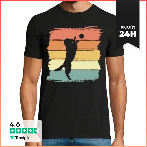 Camiseta Hombre Clásica Golden Retriever Retro Vintage Para
