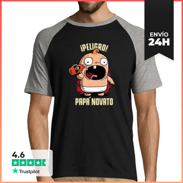 Camiseta Hombre, Estilo Béisbol Papá Novato LaTostadora