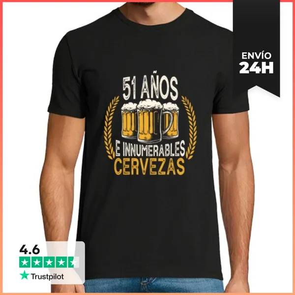 Camiseta Hombre Clásica 51 Cumpleanos Regalo Anos Divertido