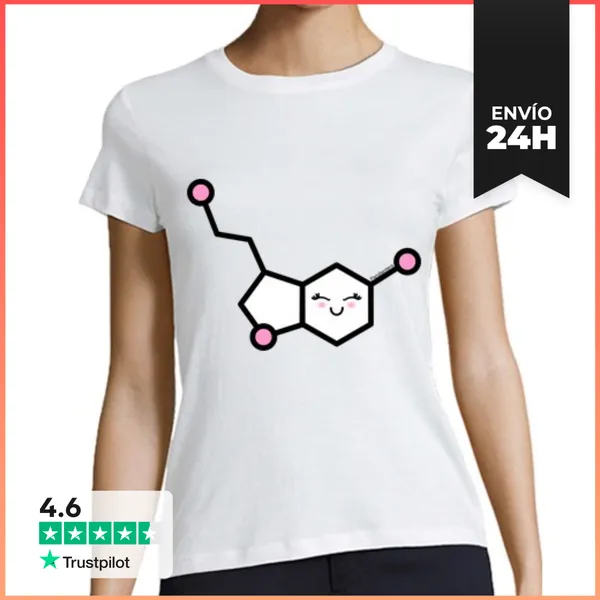 Camiseta Mujer Clásica Serotonina Kawaii LaTostadora