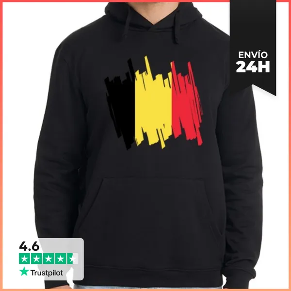 Sudadera Unisex Con Capucha Bandera Belgica LaTostadora