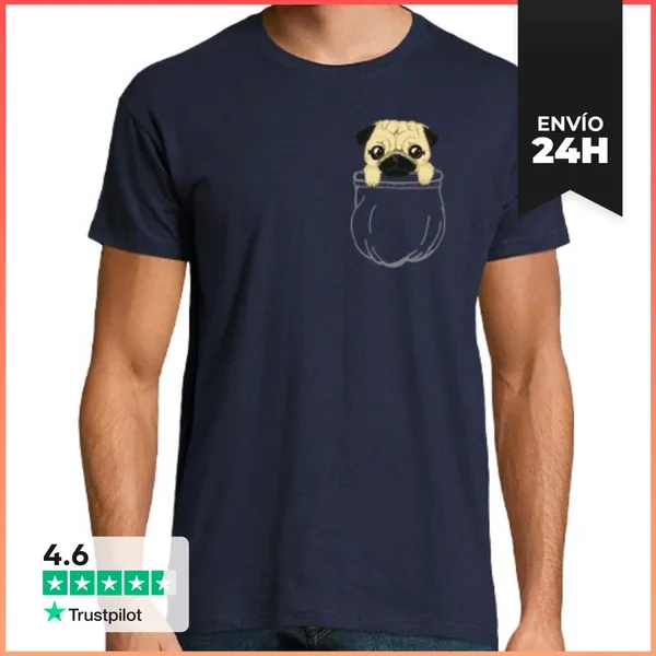 Camiseta Hombre Clásica Pug Carlino LaTostadora