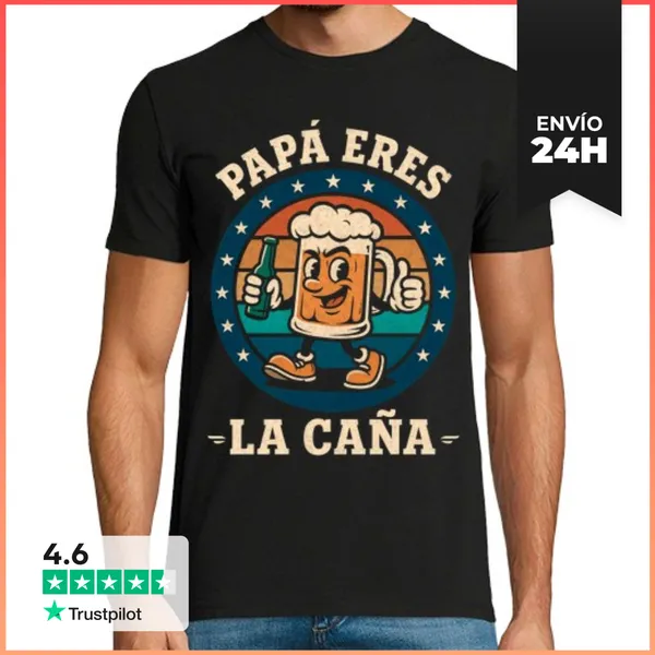Camiseta Hombre Clásica Papá Eres La Caña Regalo Día Del Padre