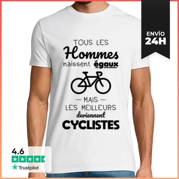 Camiseta Hombre Clásica Hombres Iguales Mejores Ciclistas