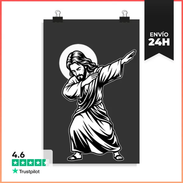 Póster Vertical Jesús Dabbing - Sátira De Meme De Baile