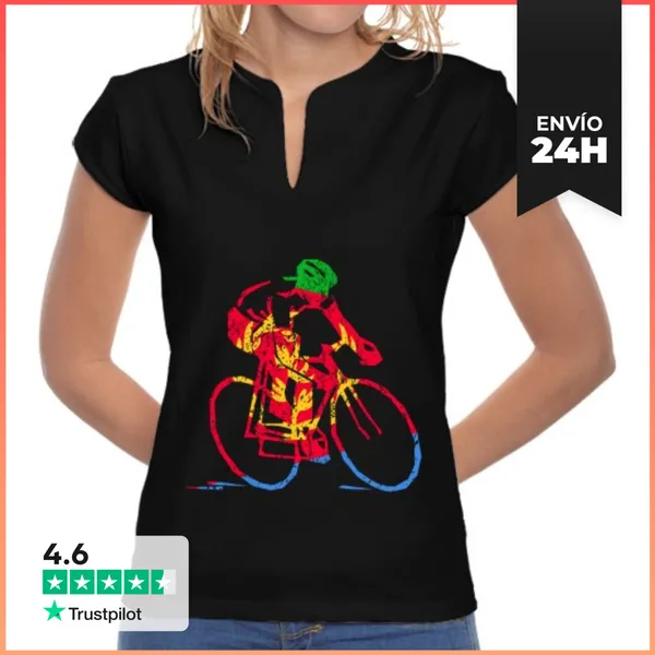Camiseta Mujer Cuello Mao Ciclista Eritreo Carrera De Ruta