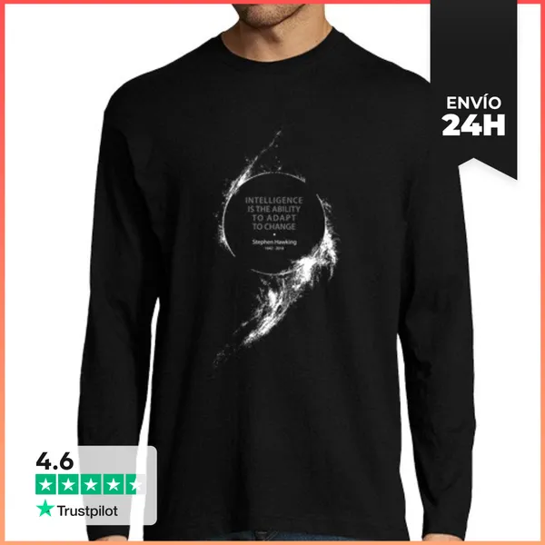 Camiseta Hombre Manga Larga Stephen Hawking - Cosmología -