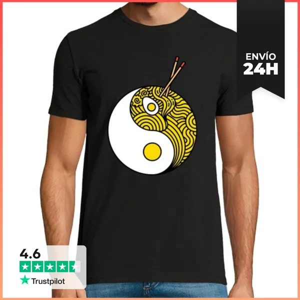 Camiseta Hombre Clásica Ramen Yin Yang LaTostadora