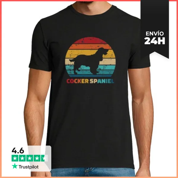 Camiseta Hombre Clásica Cocker Spaniel Vintage LaTostadora