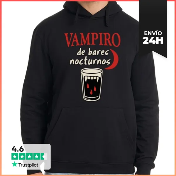 Sudadera Unisex Con Capucha Vampiro De Bares Nocturnos
