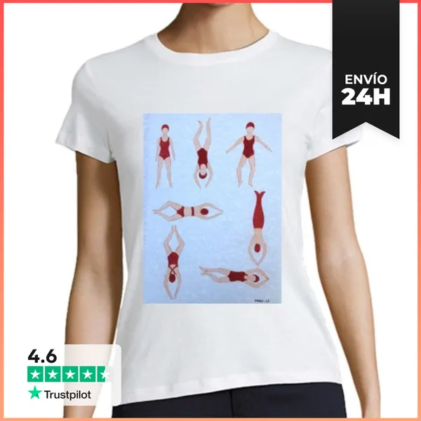 Camiseta Mujer Clásica 22 Mujer, Manga Corta, Blanca, Algodón