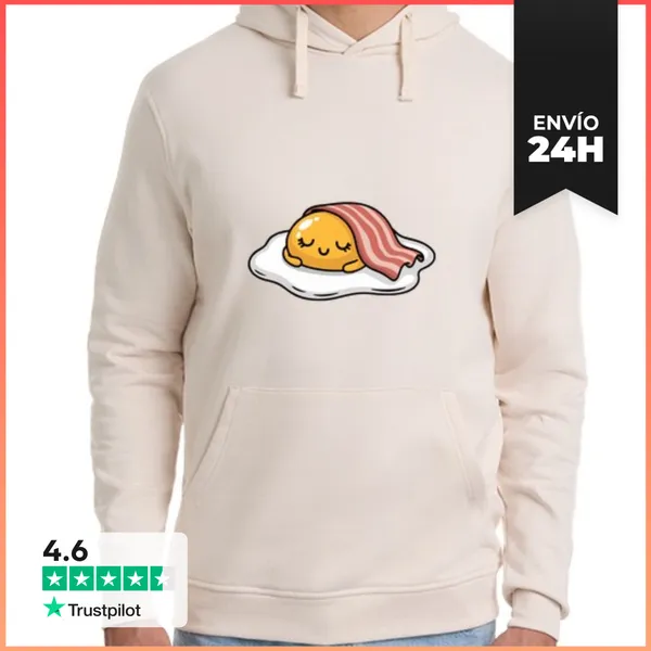 Sudadera Unisex Con Capucha Huevo Durmiendo Con Tocino Caricatura