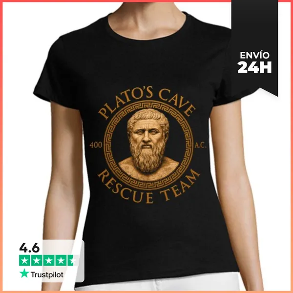 Camiseta Mujer Clásica Plato Cave Platon Filosofia Al Rescate