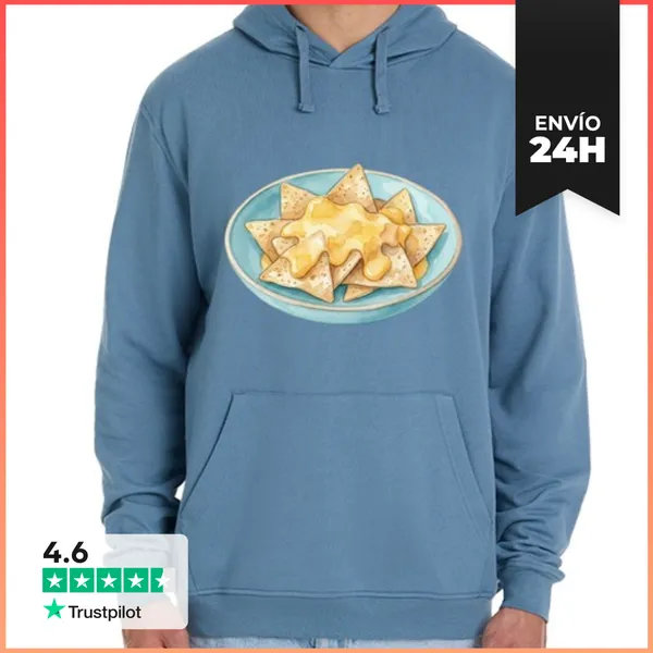 Sudadera Unisex Con Capucha Nachos Con Queso Fundido En Plato