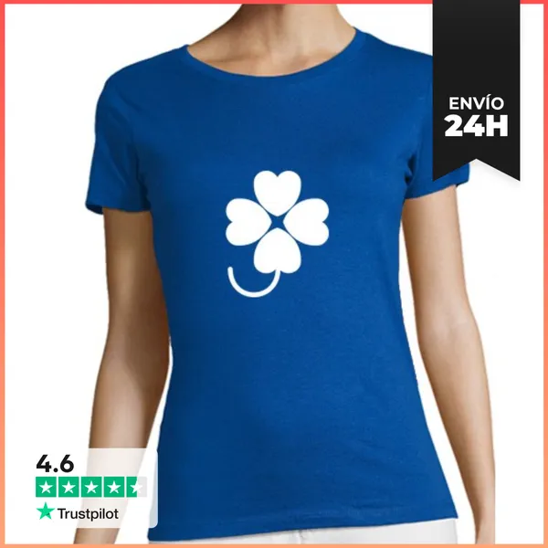 Camiseta Mujer Clásica Trébol. Camiseta Manga Corta Mujer