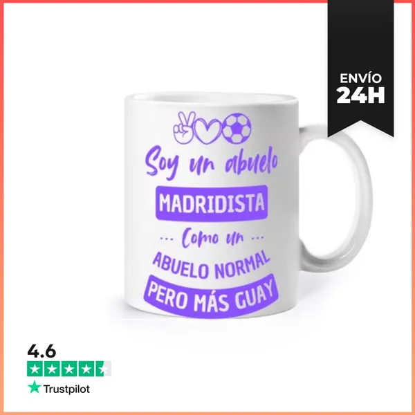Taza Soy Un Abuelo Madridista, Como Un Abuelo Normal Pero Más