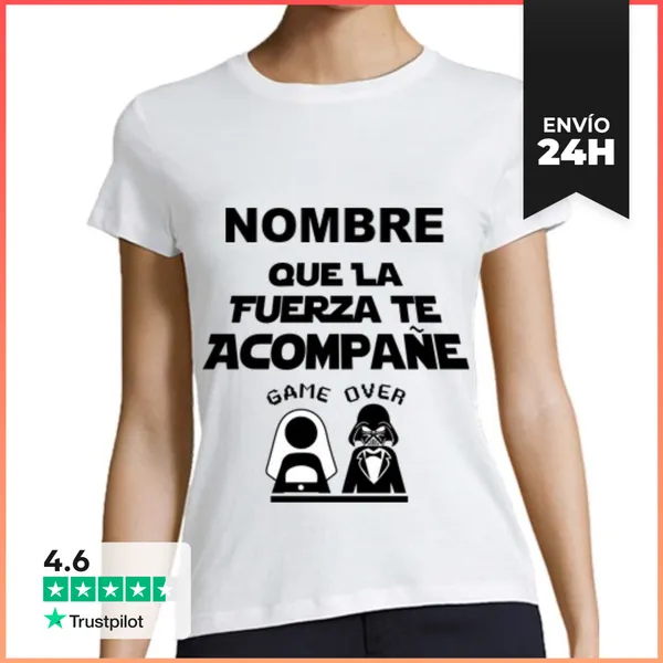 Camiseta Mujer Clásica Despedida De Soltera Nombre PERSONALIZADO