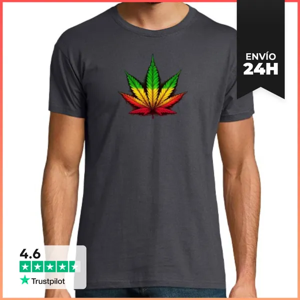 Camiseta Hombre Clásica Marijuana Tricolor LaTostadora
